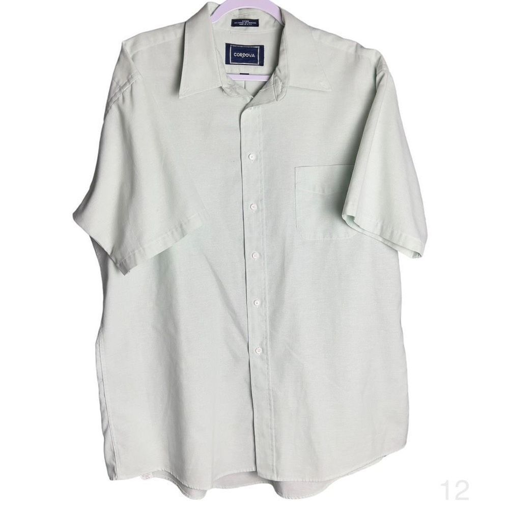 Cordova mens oxford green buttton front usa made shirt
